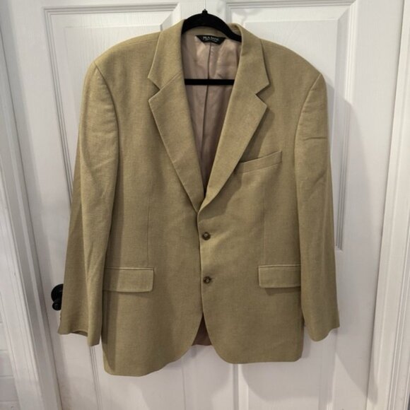 Jos A Bank Blazer Mens 42 R Brown Tweed Silk Wool Blend Suit Jacket Coat - Picture 1 of 7